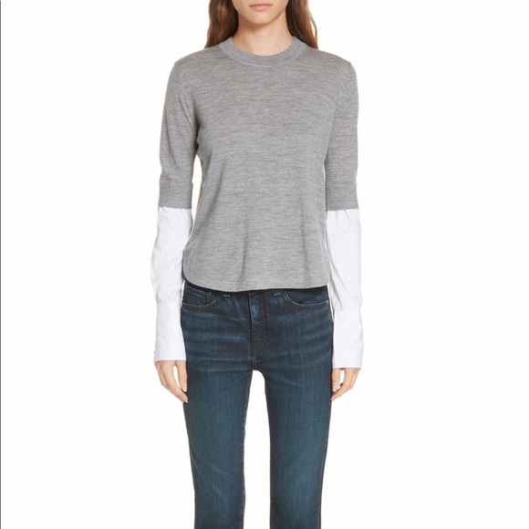 Worn once, Veronica Beard Roscoe Sweater Grey Melange - Picture 1 of 9